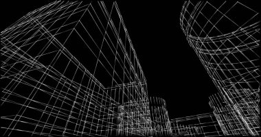 soyut mimari duvar kağıdı tasarımı, dijital konsept arkaplan