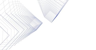 Mimari sanat konseptinde soyut çizgiler, minimum geometrik şekiller. 