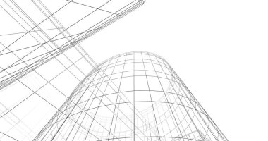 Mimari sanat konseptinde soyut çizgiler, minimum geometrik şekiller. 