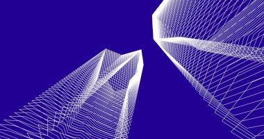 Mimari sanat konseptinde soyut çizgiler, minimum geometrik şekiller. 