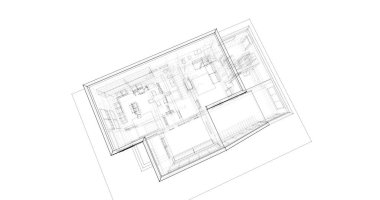 Arkaplanda mimari bina 3d illüstrasyon