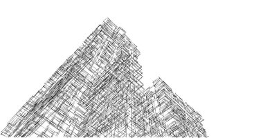 Mimari sanat konseptinde soyut çizgiler, minimum geometrik şekiller. 