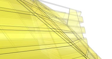 Mimari sanat konseptinde soyut çizgiler, minimum geometrik şekiller. 