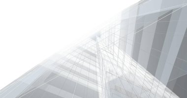 Mimari sanat konseptinde soyut çizgiler, minimum geometrik şekiller. 