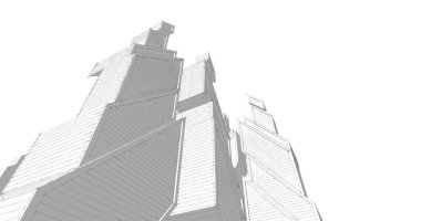 Mimari sanat konseptinde soyut çizgiler, minimum geometrik şekiller. 