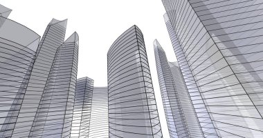 soyut mimari duvar kağıdı tasarımı, dijital konsept arkaplan