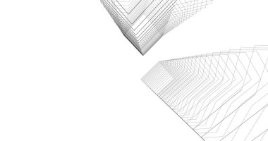 Mimari sanat konseptinde soyut çizgiler, minimum geometrik şekiller. 