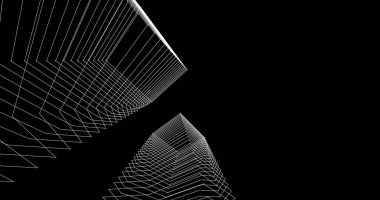 Mimari sanat konseptinde soyut çizgiler, minimum geometrik şekiller. 