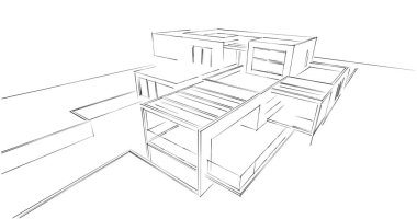 soyut mimari duvar kağıdı tasarımı, dijital konsept arkaplan