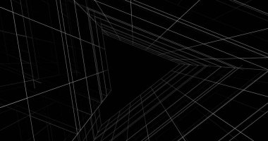 Mimari sanat konseptinde soyut çizgiler, minimum geometrik şekiller. 