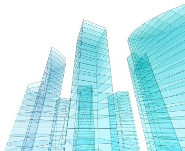 Mimari sanat konseptinde soyut çizgiler, minimum geometrik şekiller. 