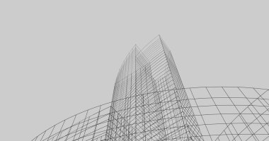 Mimari sanat konseptinde soyut çizgiler, minimum geometrik şekiller. 