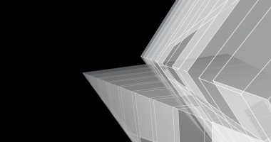 Mimari sanat konseptinde soyut çizgiler, minimum geometrik şekiller. 