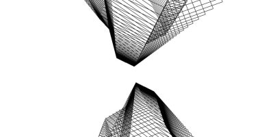 Mimari sanat konseptinde soyut çizgiler, minimum geometrik şekiller. 