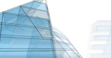 Mimari sanat konseptinde soyut çizgiler, minimum geometrik şekiller. 