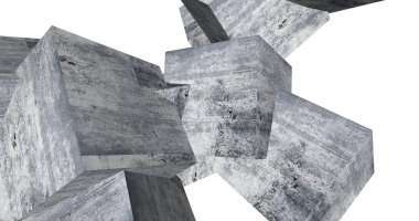 Arkaplanda mimari bina 3d illüstrasyon