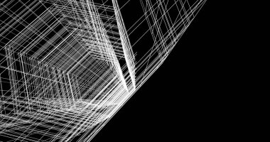 Mimari sanat konseptinde soyut çizgiler, minimum geometrik şekiller. 