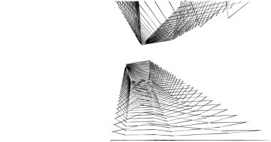 Mimari sanat konseptinde soyut çizgiler, minimum geometrik şekiller. 