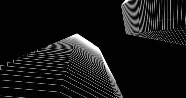 Arkaplanda mimari bina 3d illüstrasyon