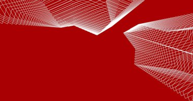 Mimari sanat konseptinde soyut çizgiler, minimum geometrik şekiller. 