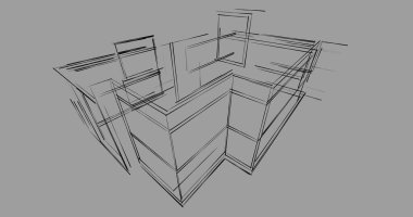 soyut mimari duvar kağıdı tasarımı, dijital konsept arkaplan