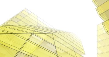 Mimari sanat konseptinde soyut çizgiler, minimum geometrik şekiller. 