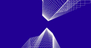 Mimari sanat konseptinde soyut çizgiler, minimum geometrik şekiller. 