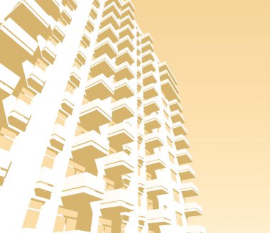 Mimari sanat konseptinde soyut çizgiler, minimum geometrik şekiller. 