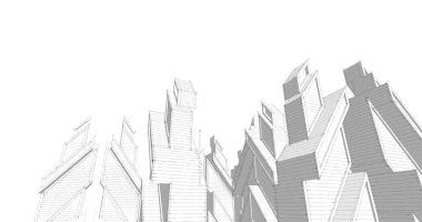 Mimari sanat konseptinde soyut çizgiler, minimum geometrik şekiller. 