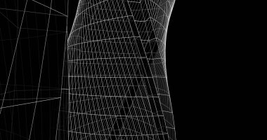 Mimari sanat konseptinde soyut çizgiler, minimum geometrik şekiller. 