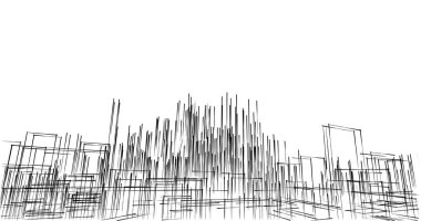 soyut mimari duvar kağıdı tasarımı, dijital konsept arkaplan