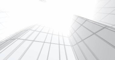 Arkaplanda mimari bina 3d illüstrasyon