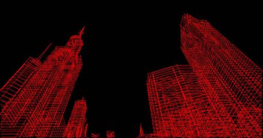 Mimari sanat konseptinde soyut çizgiler, minimum geometrik şekiller. 