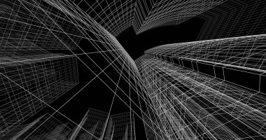 soyut mimari duvar kağıdı tasarımı, dijital konsept arkaplan