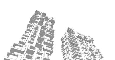 soyut mimari duvar kağıdı tasarımı, dijital konsept arkaplan