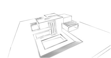soyut mimari duvar kağıdı tasarımı, dijital konsept arkaplan