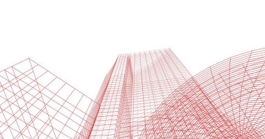 Mimari sanat konseptinde soyut çizgiler, minimum geometrik şekiller. 