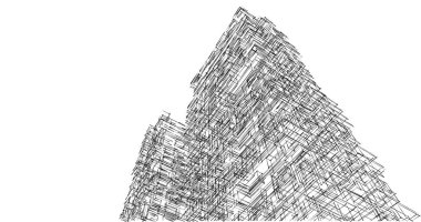 Mimari sanat konseptinde soyut çizgiler, minimum geometrik şekiller. 