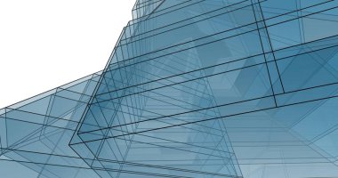 Mimari sanat konseptinde soyut çizgiler, minimum geometrik şekiller. 