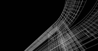 Mimari sanat konseptinde soyut çizgiler, minimum geometrik şekiller. 