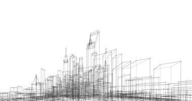 soyut mimari duvar kağıdı tasarımı, dijital konsept arkaplan