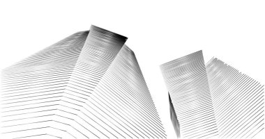 Arkaplanda mimari bina 3d illüstrasyon