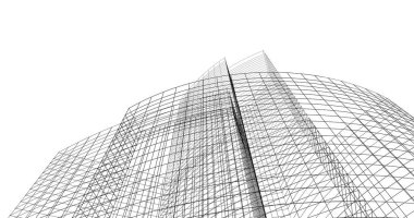 Mimari sanat konseptinde soyut çizgiler, minimum geometrik şekiller. 