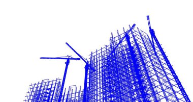 soyut mimari duvar kağıdı tasarımı, dijital konsept arkaplan