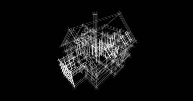 Mimari sanat konseptinde soyut çizgiler, minimum geometrik şekiller. 