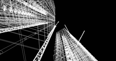 soyut mimari duvar kağıdı tasarımı, dijital konsept arkaplan