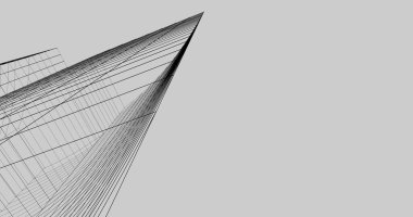 Mimari sanat konseptinde soyut çizgiler, minimum geometrik şekiller. 