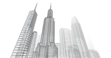 soyut mimari duvar kağıdı tasarımı, dijital konsept arkaplan