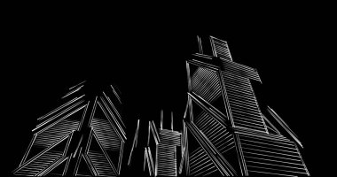 eskiz sanatı, geometrik mimari binalar tasarımı