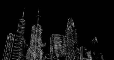 soyut mimari duvar kağıdı tasarımı, dijital konsept arkaplan